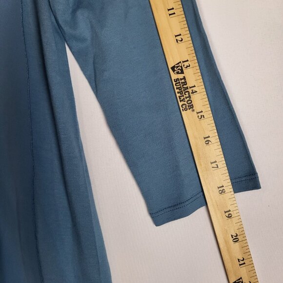 Soft Surroundings Dress Women's Medium Blue Asymmetric Flowy Long Sleeve Classic - Picture 7 of 9